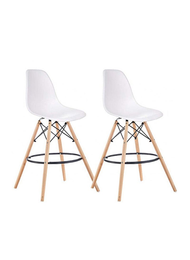 Mahmayi Mahmayi Ultimate Eames Style DSW Bar Stool Set of 2-White  - Image 1