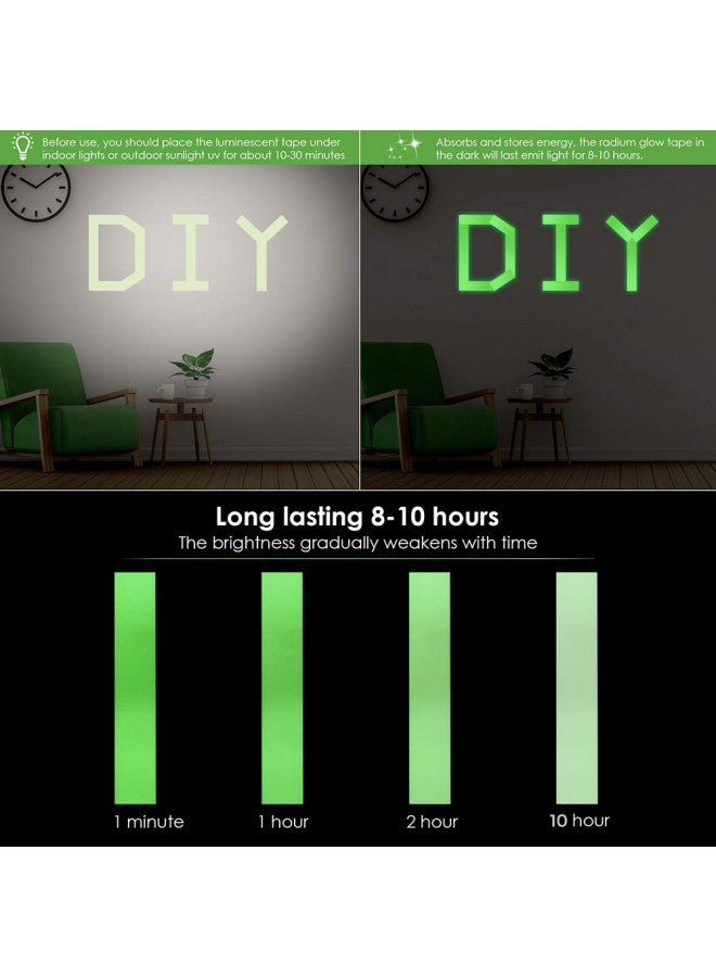 MALENOO MALENOO Glow in The Dark Tape 0.5 Inch x 16 ft Green Fluorescent Spike Sticker Continuous Luminous Tapes for Easter Theater Stage Party Wall Step Emergency Exit 8-10 Hours - Image 3