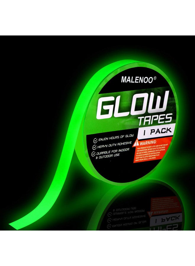 MALENOO MALENOO Glow in The Dark Tape 0.5 Inch x 16 ft Green Fluorescent Spike Sticker Continuous Luminous Tapes for Easter Theater Stage Party Wall Step Emergency Exit 8-10 Hours - Image 1