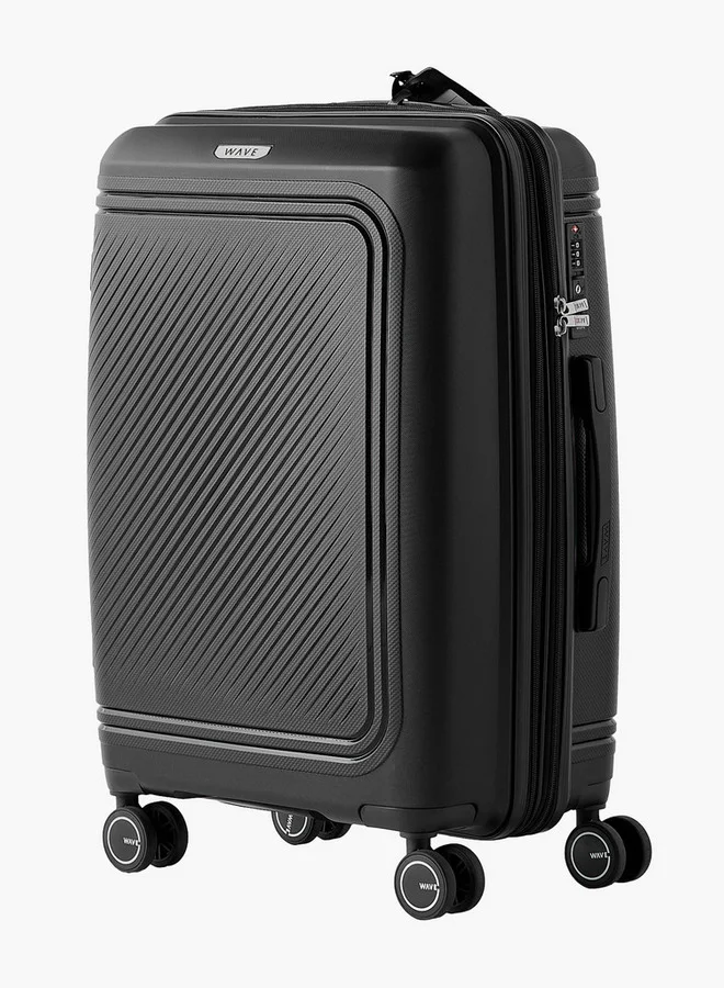 وايف Textured 3-Piece Hardcase Trolley Bag with Retractable Handle Set Set-3 - 20-24-28