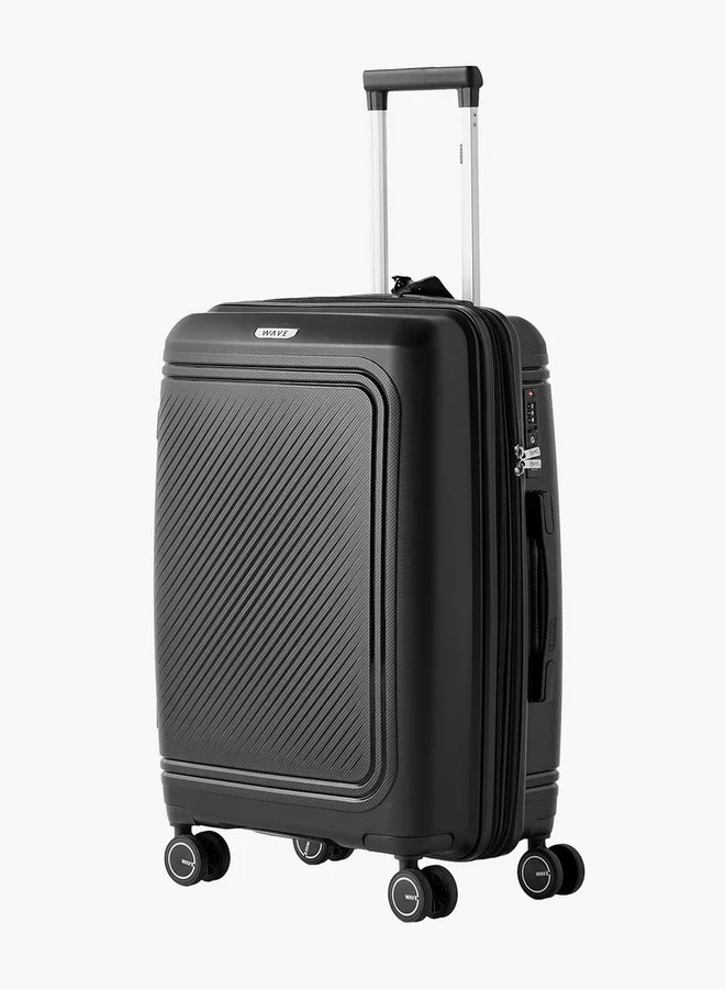 وايف Textured 3-Piece Hardcase Trolley Bag with Retractable Handle Set Set-3 - 20-24-28