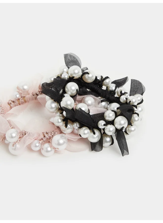 ستايلي Styli Set of 2 - Faux Pearl Design Hair Tie