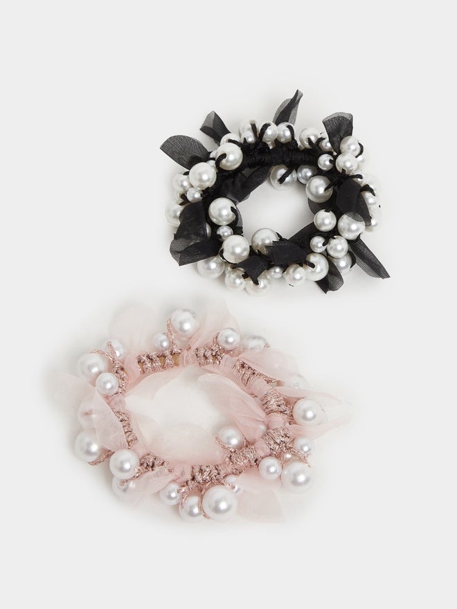 Styli Styli Set of 2 - Faux Pearl Design Hair Tie  - Image 1