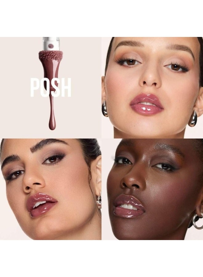Huda Huda BEAUTY Faux Filler Shiny Non-Sticky Lip Gloss Posh - Deep Rose 0.13FL.OZ / 3.9ml - Image 2