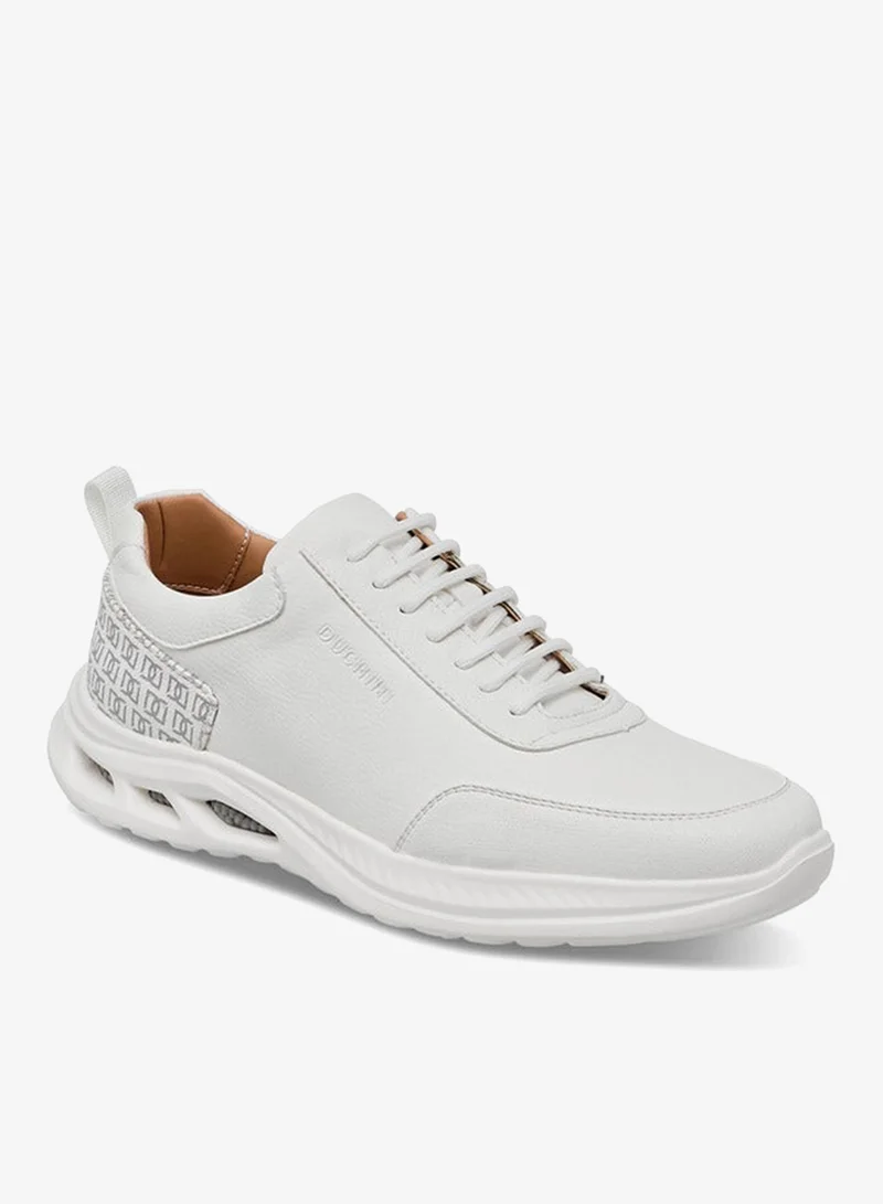 DUCHINI Men's Monogram Print Lace-Up Sneakers