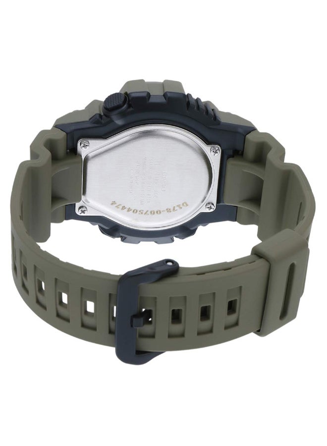 كاسيو ساعة يد رقمية وبعقارب وسوار من الراتينج طراز HDC-700-3A2VDF - قياس 49 مم - لون أخضر رجال - Image 2