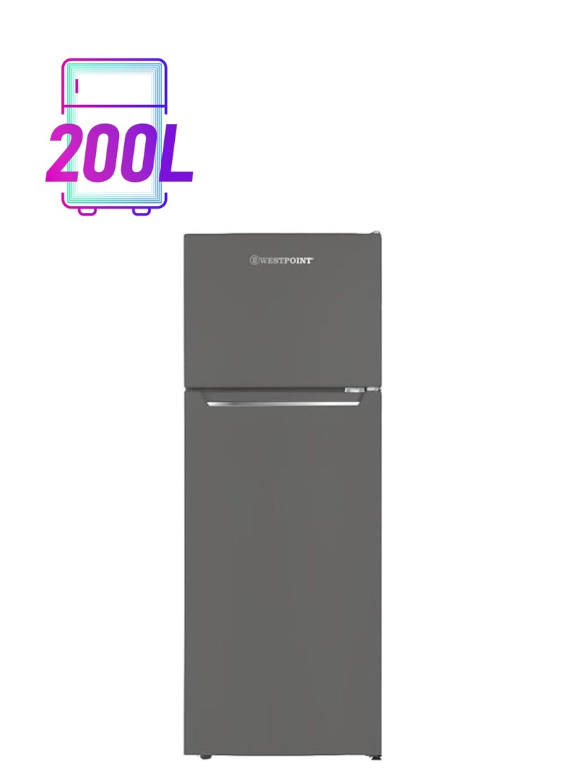WESTPOINT 240 Liters Gross & 200 L Net Capacity Double Door Refrigerator DEFROST Fridge Freezer, 4 Door Balconies, Egg Rack, Ice Cube Tray, Built in Condenser, 52Dx51.9Wx148H Centimeter 200 L WRN-2423.EI Silver - Image 1
