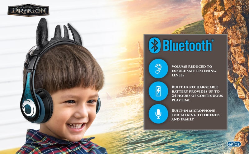 EKIDS - How to Train Your Dragon Bluetooth Headphones for Kids, Wireless Headphones - Image 3