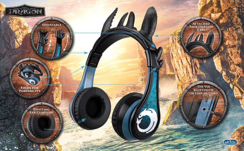 EKIDS - How to Train Your Dragon Bluetooth Headphones for Kids, Wireless Headphones - Image 2