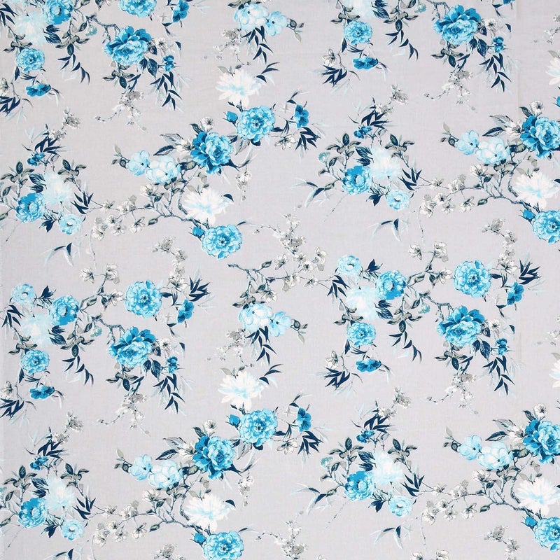 EasyGoods Daisy Floral Bedsheet 100 Cotton Bedsheet for Double Bed King Size Double Bedsheet with 2 Pillow Covers 400 TC Premium Printed Flat Bed Sheet 9ft x 9ft Blue - Image 3