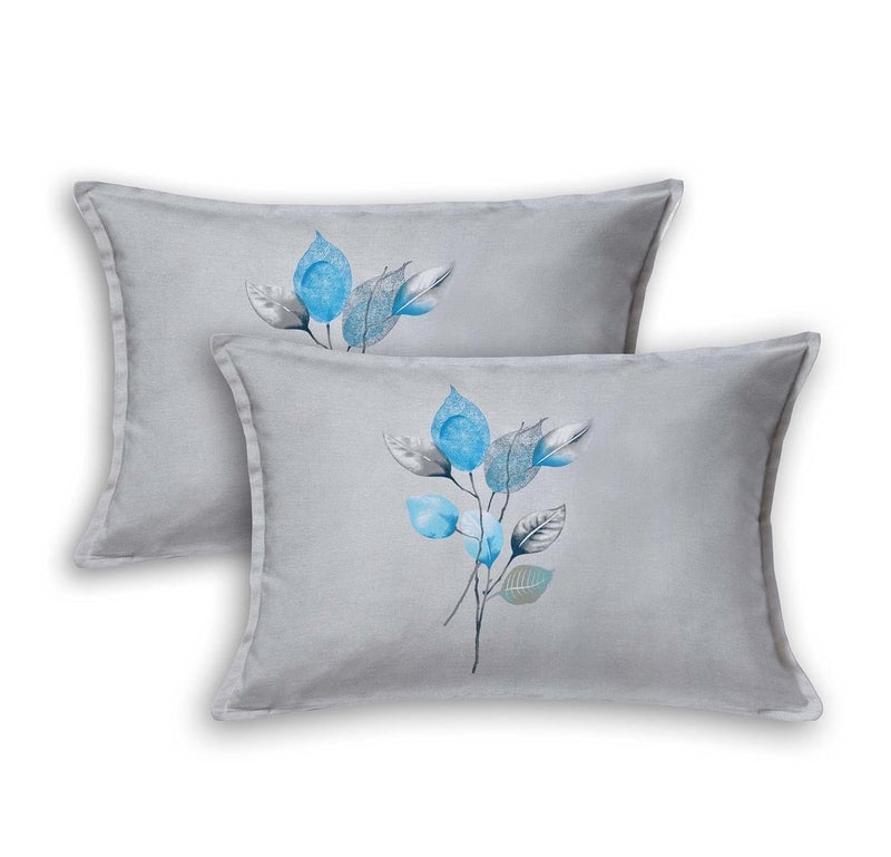 EasyGoods Daisy Floral Bedsheet 100 Cotton Bedsheet for Double Bed King Size Double Bedsheet with 2 Pillow Covers 400 TC Premium Printed Flat Bed Sheet 9ft x 9ft Blue - Image 4