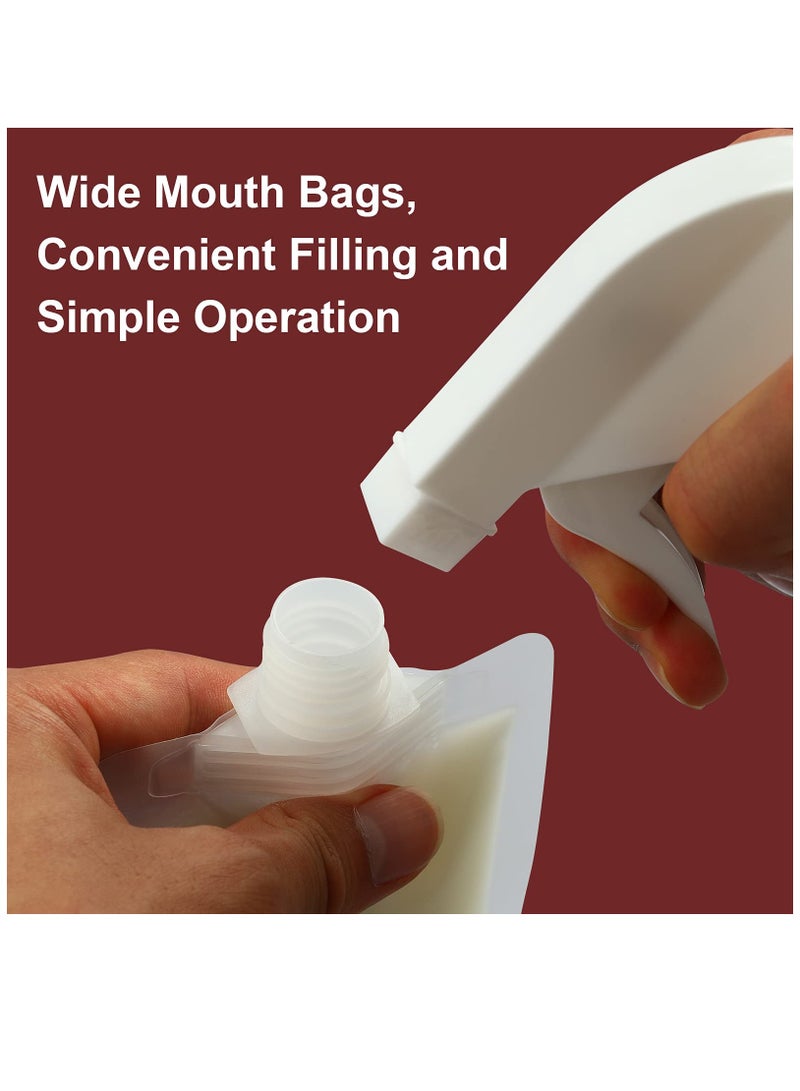 Generic Refillable Squeeze Travel Bags, 12-Pack Stand-Up Liquid Containers for Lotion, Shampoo, Cream, and Hand Soap (30ml/50ml/100ml) - Portable Travel Size Wash Bag. - Image 2