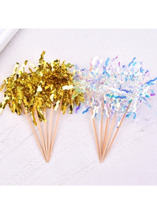 20PCS Sparkling Cupcake Toppers Cake Decorations, MultiColor Dazzling Firework Cake Dessert and Cupcake Decor, Holiday and Party Accessories for Kids Baby Shower Theme Wedding Engagement Bridal Shower Birthday Party Cake Decoration - Image 2