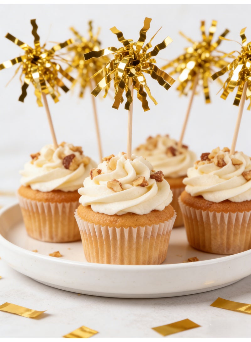 20PCS Sparkling Cupcake Toppers Cake Decorations, MultiColor Dazzling Firework Cake Dessert and Cupcake Decor, Holiday and Party Accessories for Kids Baby Shower Theme Wedding Engagement Bridal Shower Birthday Party Cake Decoration - Image 4