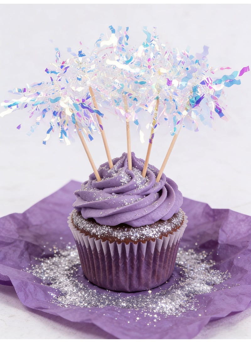20PCS Sparkling Cupcake Toppers Cake Decorations, MultiColor Dazzling Firework Cake Dessert and Cupcake Decor, Holiday and Party Accessories for Kids Baby Shower Theme Wedding Engagement Bridal Shower Birthday Party Cake Decoration - Image 5