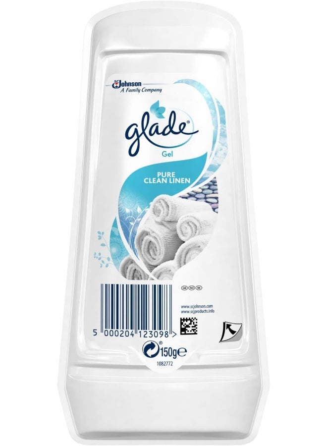 Glade Solid Gel Air Freshener, Odour Eliminator for Home & Bathroom, 150 g, Clean Linen, Pack of 1