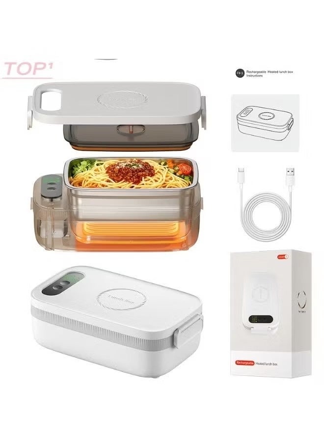 Cordless Electric Lunch Box for Adults – 35,000mAh Fast-Charging Self-Heating Food Warmer with 7-Level Timer & 4 Temperature Settings, 1L Large Capacity Leak-Proof 304 Stainless Steel Container for Office, Travel, Camping, and Outdoor Adventures - Image 1