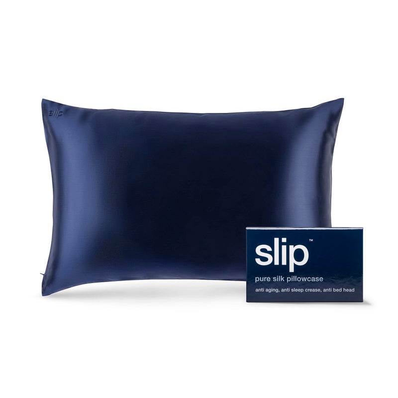 slip The Original Queen Pure Silk Pillow Case - 100% Pure 22 Momme Mulberry Silk - Queen Size Standard Pillow Case - Anti-Aging, Anti-BedHead, Anti-Sleep Crease, Navy, (20" x 30") - Image 1