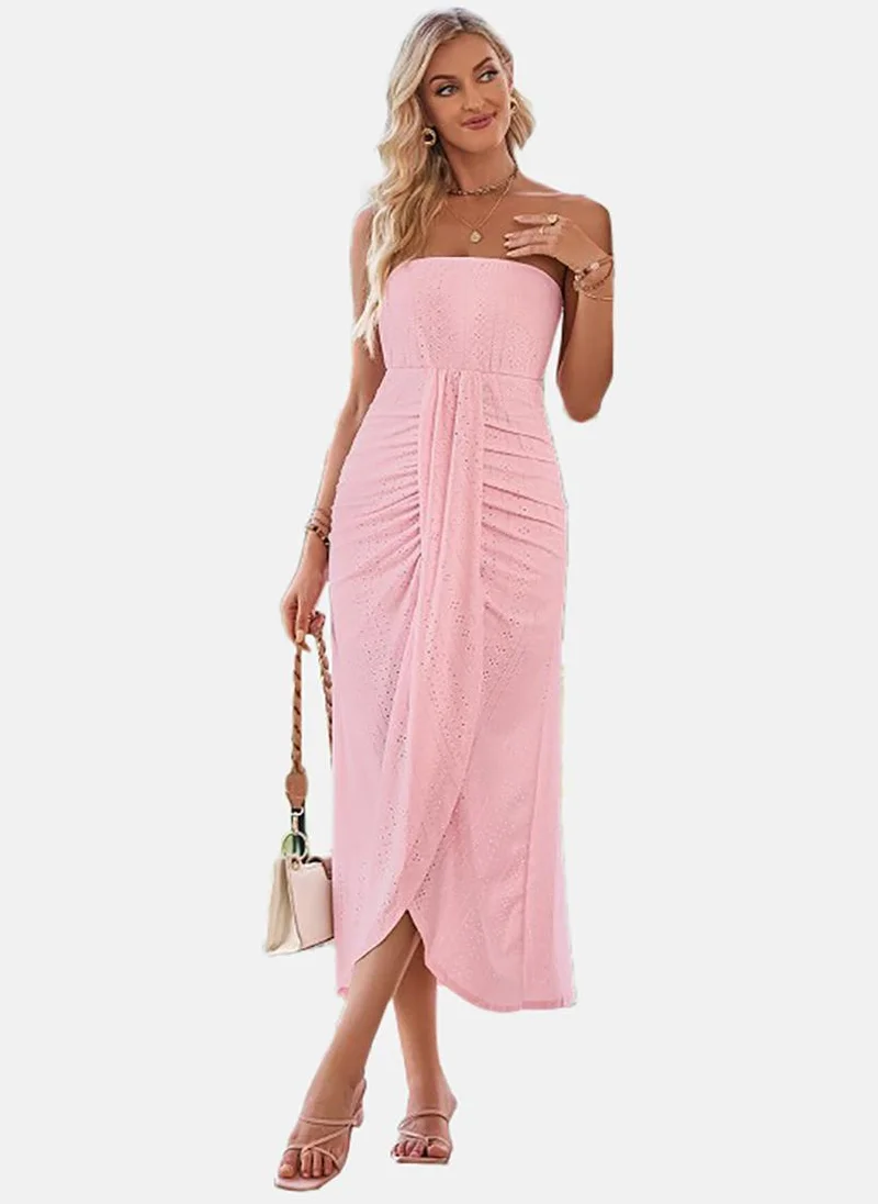 YUNIQEE Pink Strapless Midi Dress