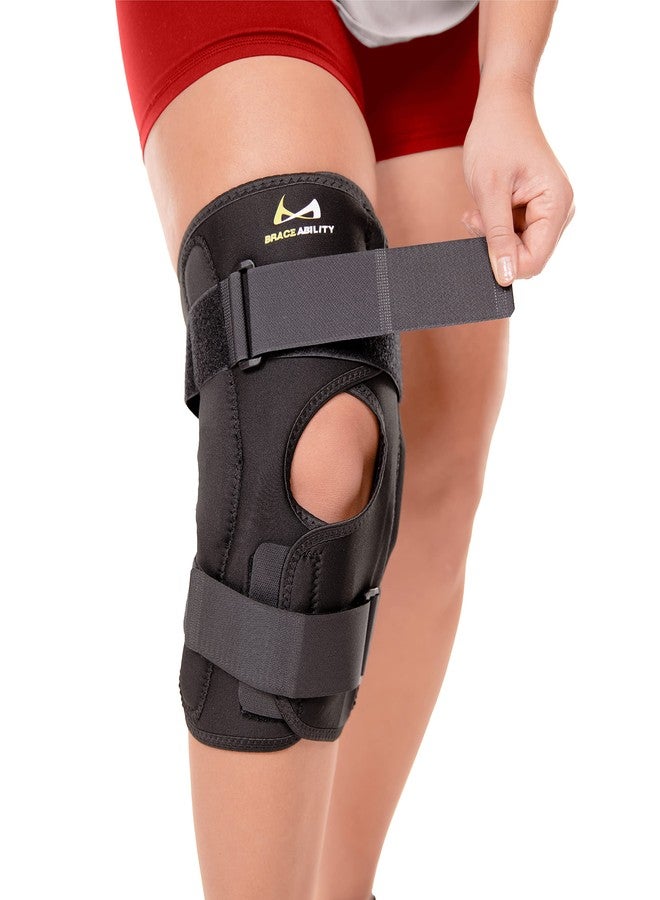 BraceAbility Obesity Hinged Knee Brace - XXXL Overweight to Plus Size Wrap Support for Womens and Mens Arthritis Treatment, Bariatric Joint Pain Relief, Kneecap Instability, Ligament Weakness (3XL) - Image 1