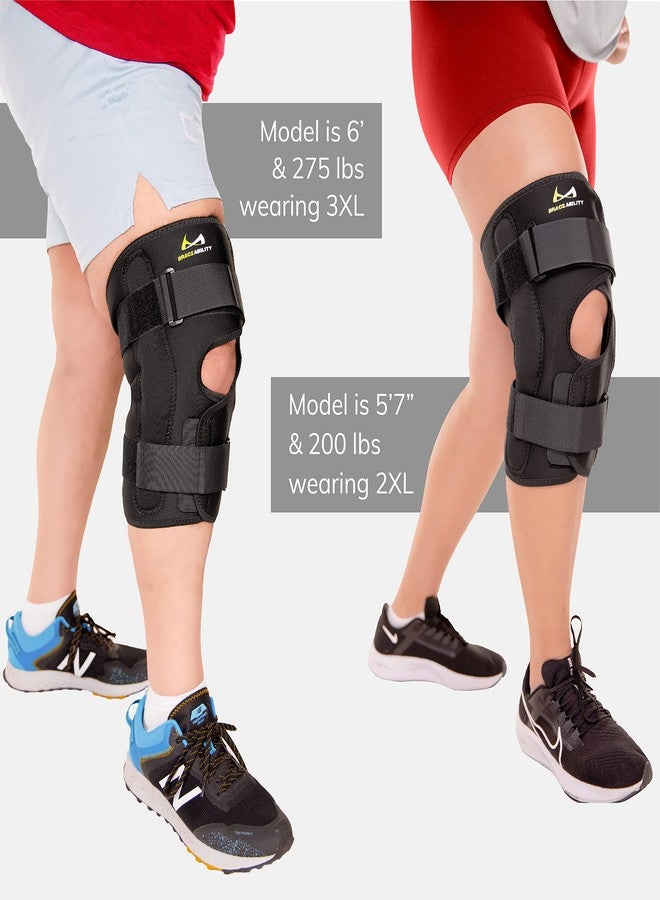BraceAbility Obesity Hinged Knee Brace - XXXL Overweight to Plus Size Wrap Support for Womens and Mens Arthritis Treatment, Bariatric Joint Pain Relief, Kneecap Instability, Ligament Weakness (3XL) - Image 5
