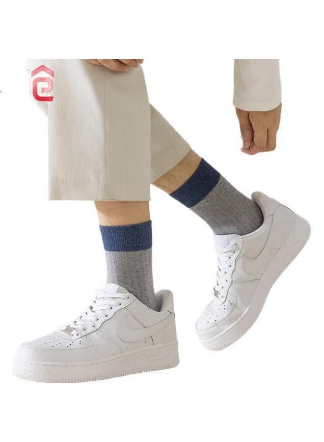 THREEGUN Sanqiang [Yinxiang Series] Men'S Socks, 100% Pure Cotton, Odor-Resistant Socks, Men'S Patchwork Style - Image 2