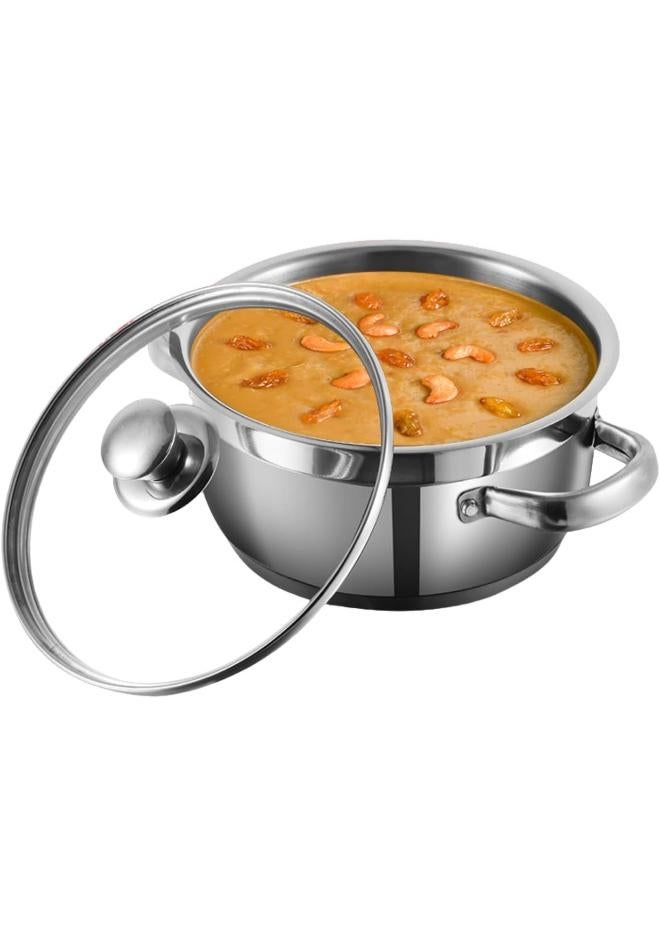 VINOD قدر بريمين من الفولاذ المقاوم للصدأ/وعاء صلصة/وعاء مرق/وعاء طهي مع غطاء زجاجي - Image 1