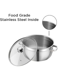 VINOD Stainless Steel Bremen Casserole/Saucepot/Stockpot/Cooking Pot with Glass Lid  - Image 4