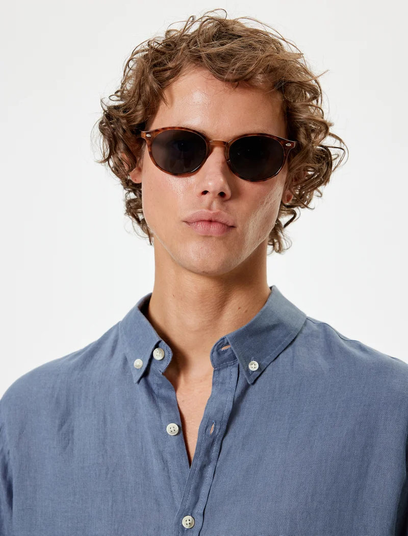كوتون Linen Shirt Classic Neck