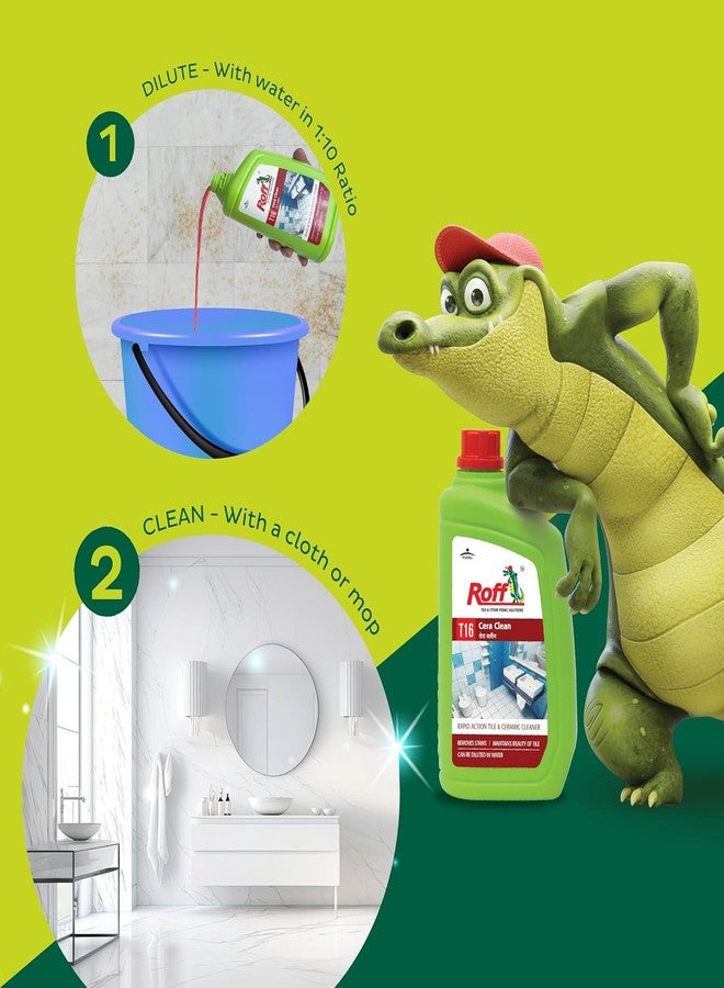 Roff Cera Tile Cleaner,Rapid Action Tile,Concentrated Liquid for Tough Stains,Multi-surface Floor and Tile Cleaner 1000 ml-(Roff Tile Cleaner & Tile Brush) - Image 3