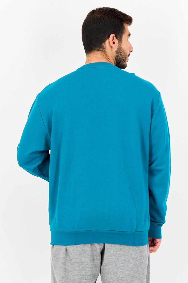Reebok Men Sportswear Fit Long Sleeve Outdoor Sweatshirt, Teal Green - Image 2