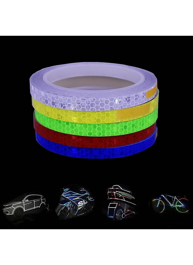 Dogxiong - 5 Package Reflective Tape Outdoor Safety Warning Lighting Sticker Waterproof Bike Reflector Tape For Car Bicycle Motorcycle Rim Self Adhesive Diy Decoration - Image 1