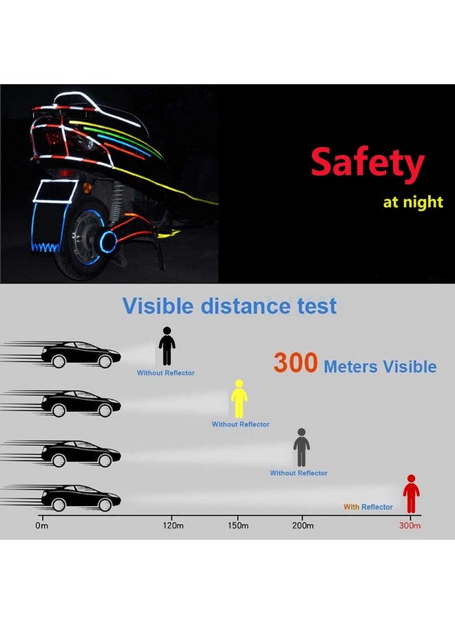 Dogxiong - 5 Package Reflective Tape Outdoor Safety Warning Lighting Sticker Waterproof Bike Reflector Tape For Car Bicycle Motorcycle Rim Self Adhesive Diy Decoration - Image 1