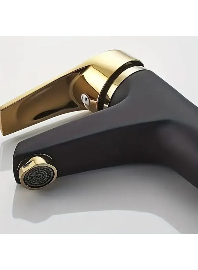Deluxe Black Golden Hot and Cold Bathroom Faucet Single Hole 304 Stainless Steel - Image 5