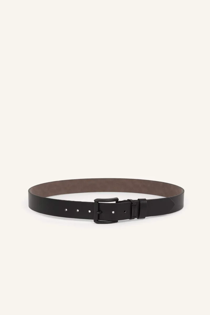 ديفاكتو Man Rectangular Hair Clip Faux Leather Denim Belt