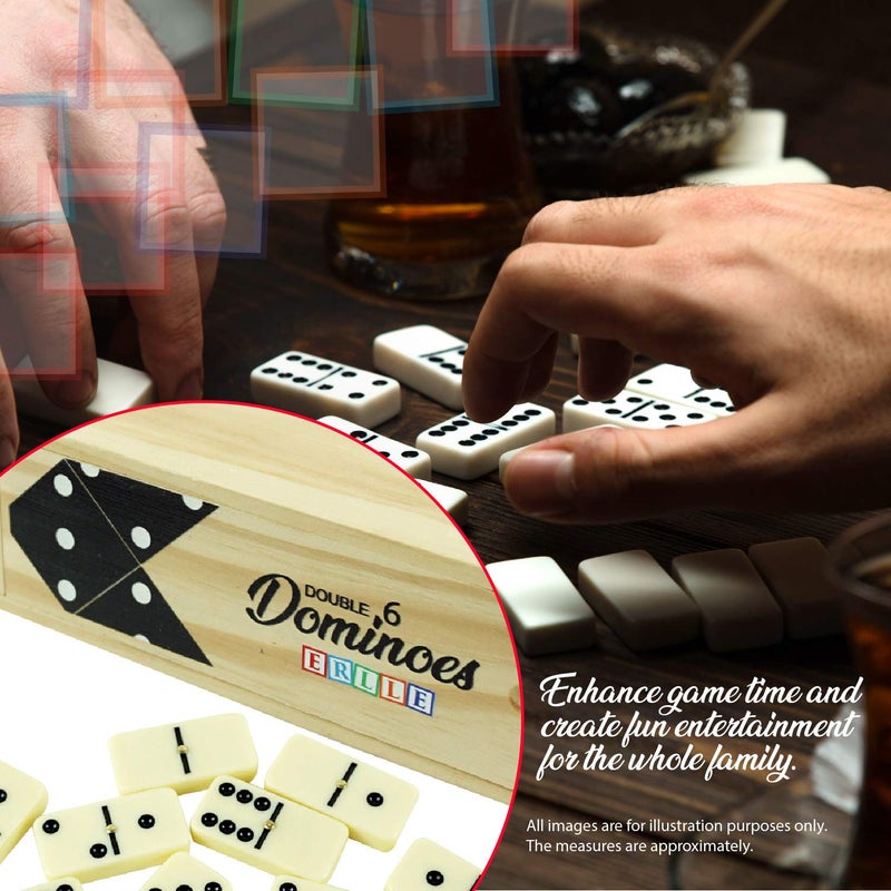 ERLLE - Jumbo Dominoes Set, Extra-Large Double Six Domino Set for Kids & Adults, Premium Giant Dominoes for Outdoor & Indoor Games, Classic Mexican Train, Chicken Foot, and Family Game Night Fun - Image 3