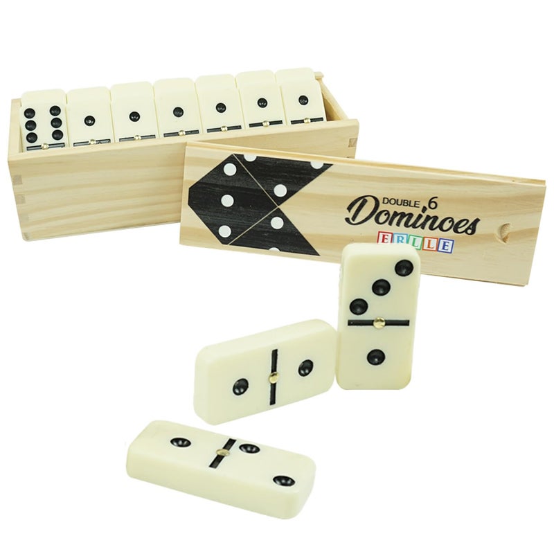 ERLLE - Jumbo Dominoes Set, Extra-Large Double Six Domino Set for Kids & Adults, Premium Giant Dominoes for Outdoor & Indoor Games, Classic Mexican Train, Chicken Foot, and Family Game Night Fun - Image 1