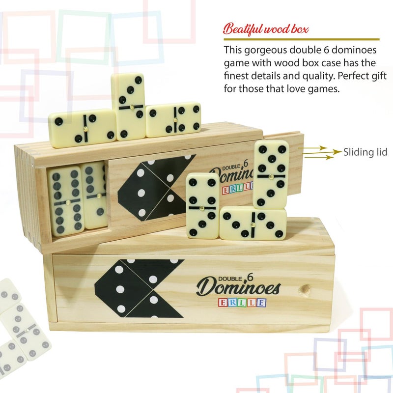 ERLLE - Jumbo Dominoes Set, Extra-Large Double Six Domino Set for Kids & Adults, Premium Giant Dominoes for Outdoor & Indoor Games, Classic Mexican Train, Chicken Foot, and Family Game Night Fun - Image 4