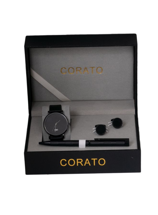 كوراتو طقم ساعة يد بعقارب مع قلم وأزرار أكمام القمصان - Image 4