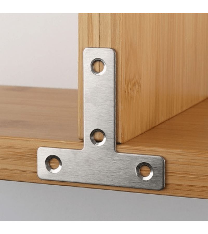 25pcs Stainless Steel T Brackets 90 Degree Angle Brackets For Wooden Shelves And Cabinets Heavy Duty Construction Durable Corrosion Resistant T Design Hardware For Woodworking Shelf Support - Image 1