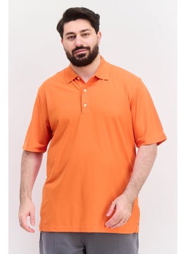 Greg Norman Men Performance Fit Short Sleeves Training Polo, Orange  - Image 1