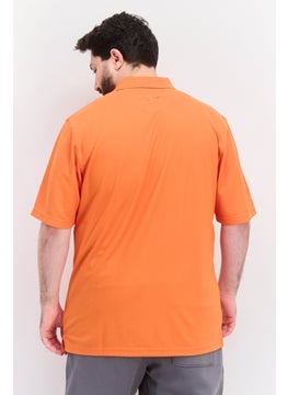 Greg Norman Men Performance Fit Short Sleeves Training Polo, Orange  - Image 2