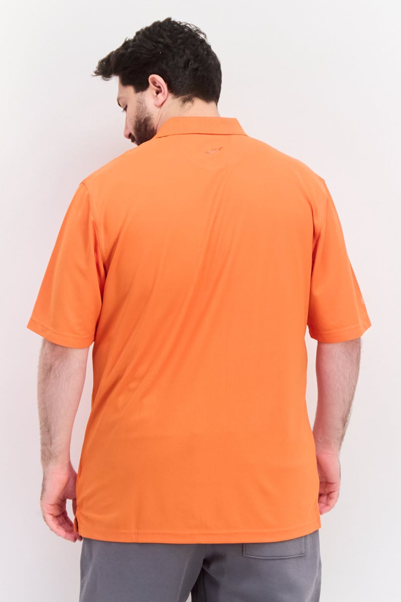 Greg Norman تي شيرت تدريب بأكمام قصيرة للرجال، أداء متميز، برتقالي - Image 2