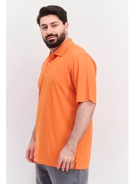 Greg Norman Men Performance Fit Short Sleeves Training Polo, Orange  - Image 3