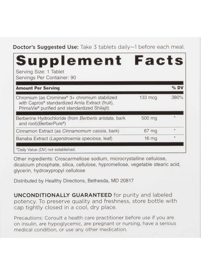 DOCTORS PREFERRED - DOCTORS' PREFERRED GlucoGold with 1500 mg per Day of BerberPure Berberine, Concentrated Cinnamon, Chromium, Banaba Leaf Extract (90 Tablets) - Image 1