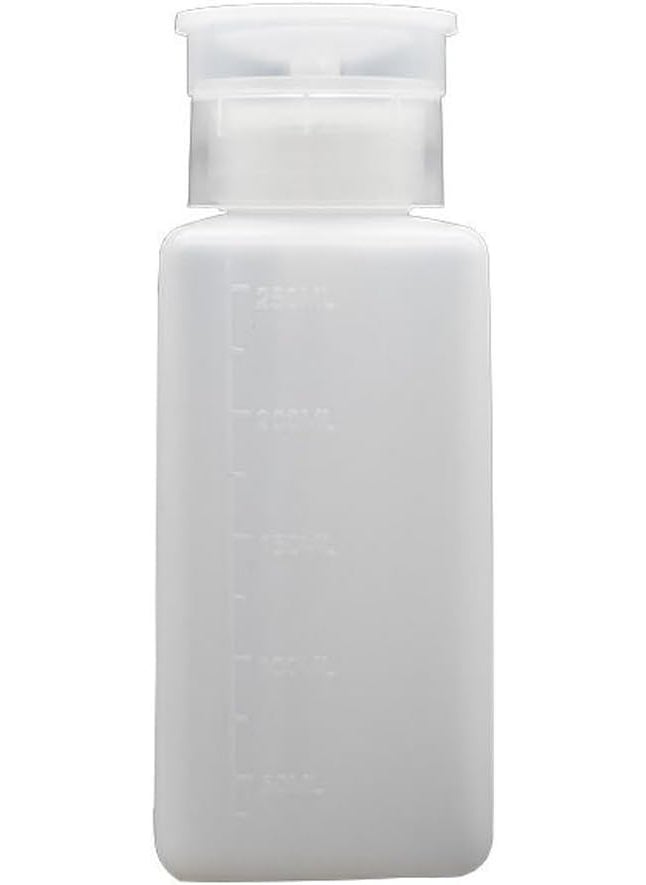 lasenersm - 1 Piece 250ml (8.45oz) Alcohol Liquid Press Pumping Dispenser Push Down Empty Pump Dispenser Bottle Liquid Push Down Alcohol Dispenser for Alcohol Nail Polish and Makeup Remover, White - Image 1