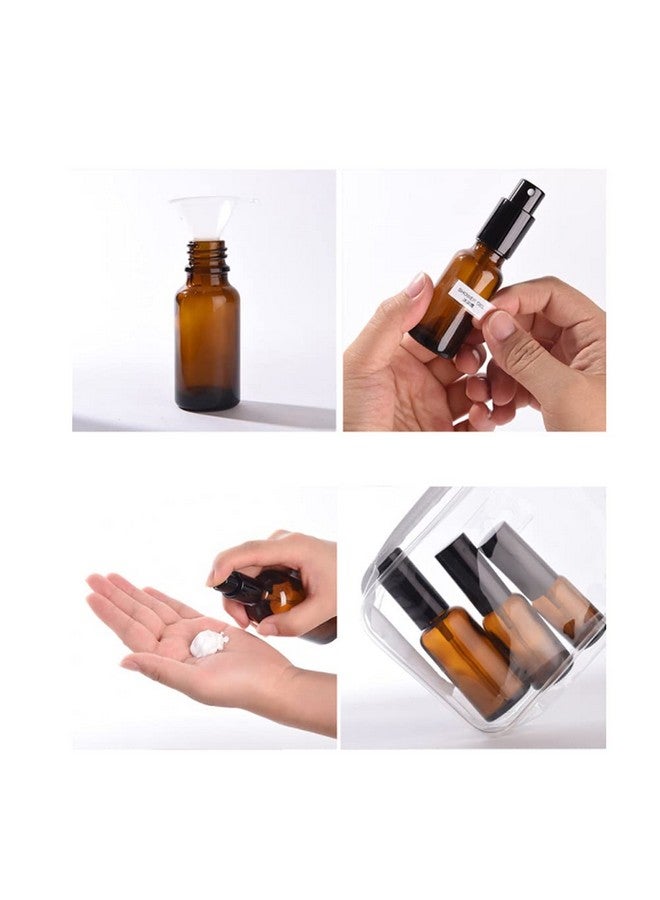 vipolish 6Pcs 30Ml 1 Oz Empty Refillable Amber Glass Lotion Bottles Portable Pump Bottles Makeup Sample Storage Holders Oil Shampoo Sample Containers - Image 5