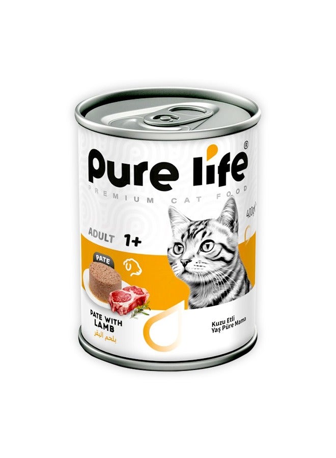 Pure Life Premium Pate With Lamb Adult Cat Food - 400G - Image 1