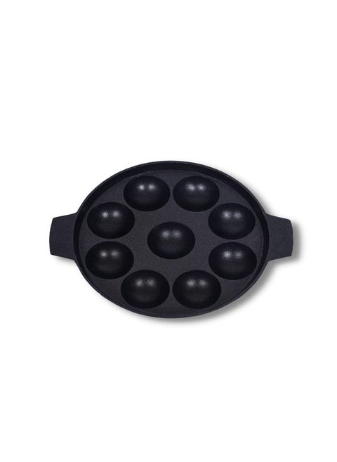Induction Base Non Stick Paniyaram Appam Pan, Black, 9 Cavity
