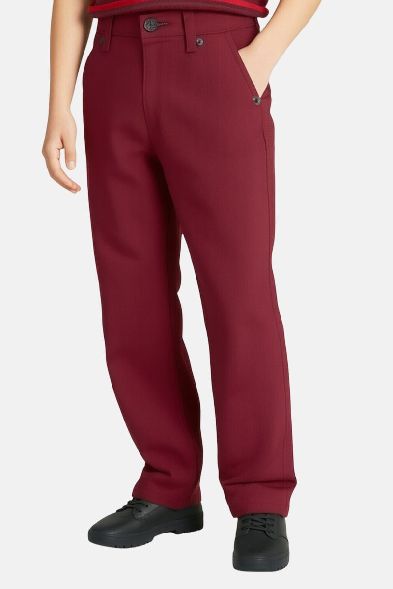 Levi's Kids Boy Slim Fit Washed Stretchable Jeans, Maroon - Image 1